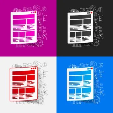 Drawing business formulas: interface Stock Illustration