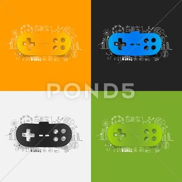 Drawing business formulas: joystick Stock Illustration