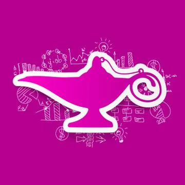 Drawing business formulas: lamp Illustrazione stock