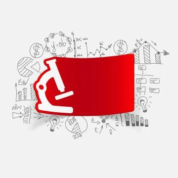 Drawing business formulas: microscope Illustrazione stock