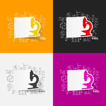 Drawing business formulas: microscope イラスト素材