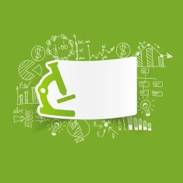 Drawing business formulas: microscope Illustrazione stock