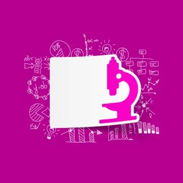 Drawing business formulas: microscope Illustrazione stock
