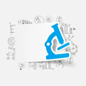 Drawing business formulas: microscope Illustrazione stock