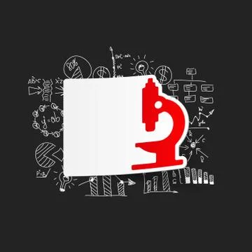 Drawing business formulas: microscope Illustrazione stock