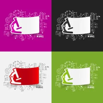 Drawing business formulas: microscope イラスト素材