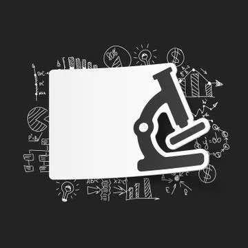 Drawing business formulas: microscope Stock Illustration