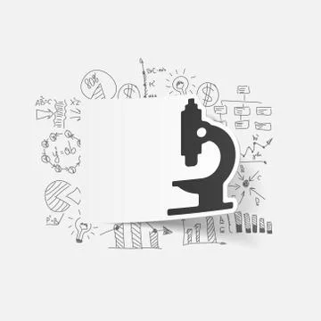 Drawing business formulas: microscope Illustrazione stock