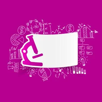 Drawing business formulas: microscope Stock Illustration
