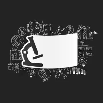 Drawing business formulas: microscope Stock Illustration