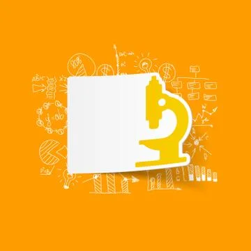 Drawing business formulas: microscope Illustrazione stock