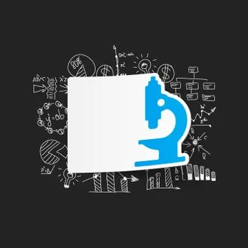 Drawing business formulas: microscope Illustrazione stock