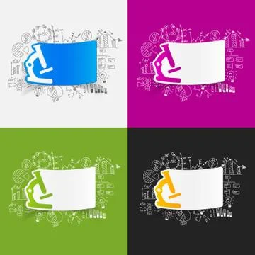 Drawing business formulas: microscope イラスト素材