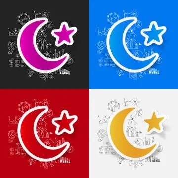 Drawing business formulas: moon Ilustração Stock