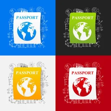 Drawing business formulas: passport Illustrazione stock