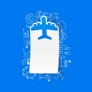 Drawing business formulas: plane 스톡 일러스트