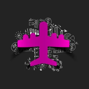 Drawing business formulas: plane Illustrazione stock