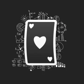 Drawing business formulas. playing card Stock Illustration