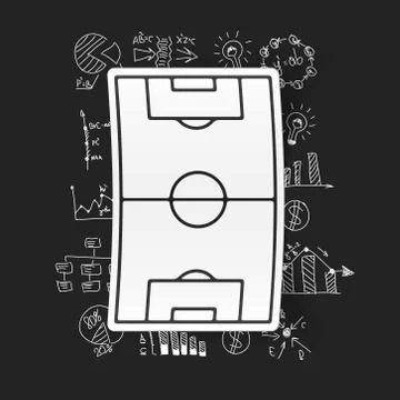 Drawing business formulas: playing field Illustrazione stock