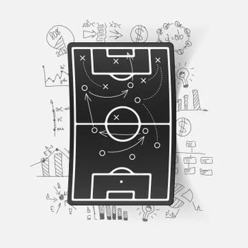 Drawing business formulas: playing field, tactics Illustrazione stock
