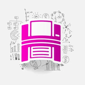 Drawing business formulas. printer Stock Illustration