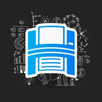 Drawing business formulas. printer Stock Illustration