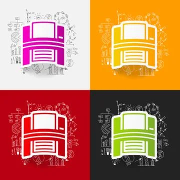 Drawing business formulas. printer Stock Illustration