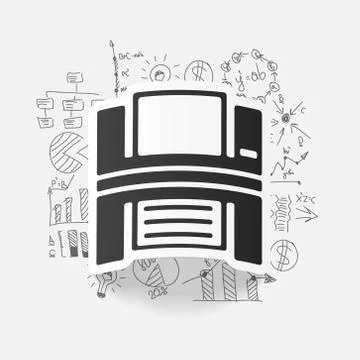 Drawing business formulas. printer Stock Illustration