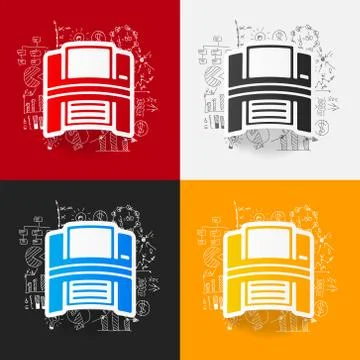 Drawing business formulas. printer Stock Illustration
