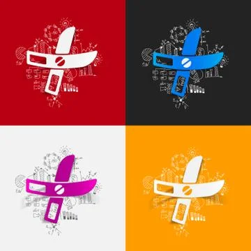 Drawing business formulas: scissors Illustration