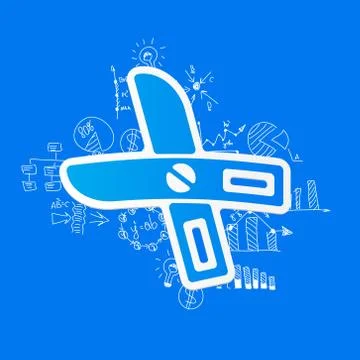 Drawing business formulas: scissors Illustration