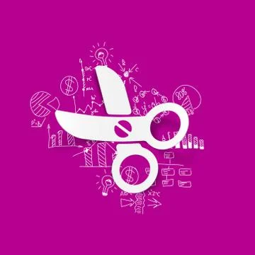 Drawing business formulas: scissors Illustration