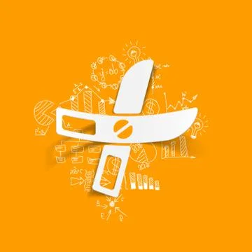 Drawing business formulas: scissors Illustration