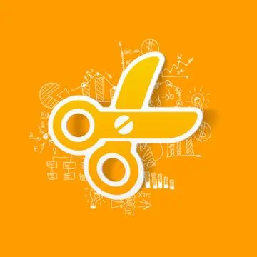 Drawing business formulas: scissors Illustration