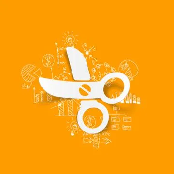 Drawing business formulas: scissors Illustration