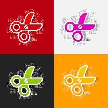 Drawing business formulas: scissors Illustration