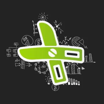 Drawing business formulas: scissors Illustration