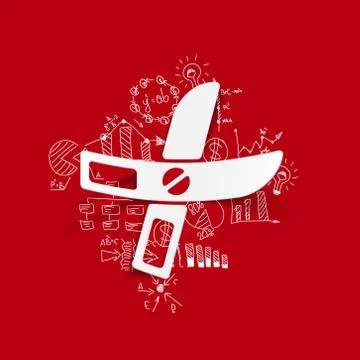 Drawing business formulas: scissors Illustration