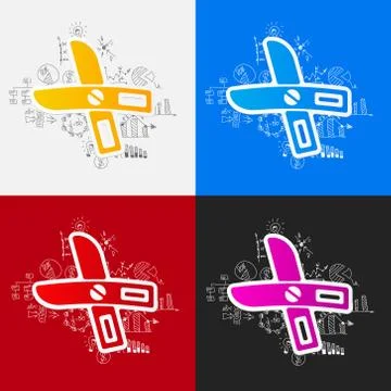Drawing business formulas: scissors Illustration