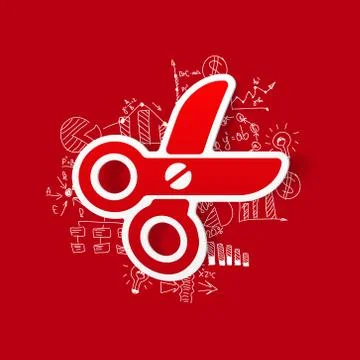 Drawing business formulas: scissors Illustration