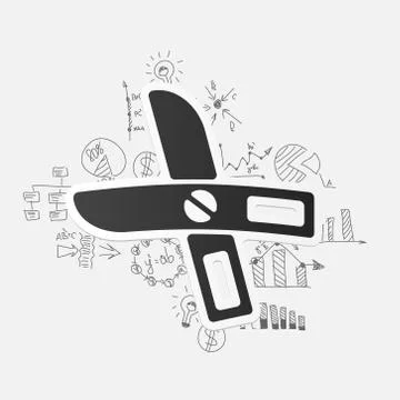 Drawing business formulas: scissors Illustration