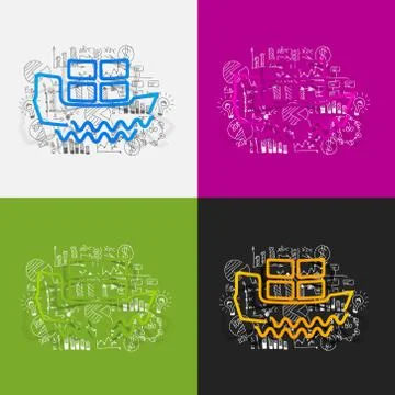 Drawing business formulas: ship Stock Illustration