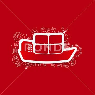 Drawing business formulas: ship Stock Illustration