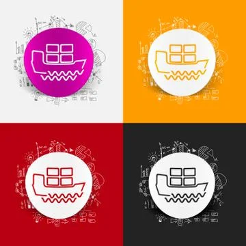 Drawing business formulas: ship Stock Illustration