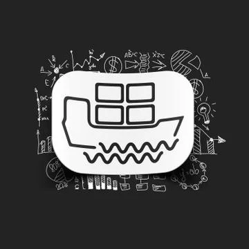 Drawing business formulas: ship Stock Illustration
