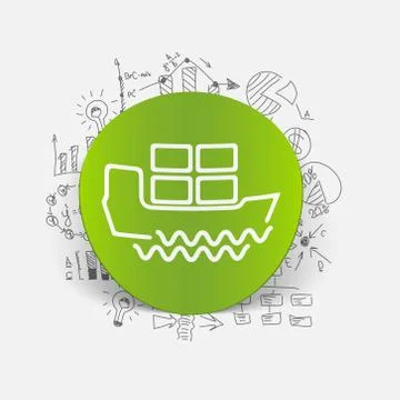 Drawing business formulas: ship Stock Illustration