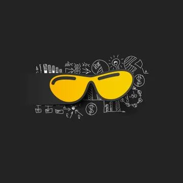 Drawing business formulas: sunglasses Illustrazione stock
