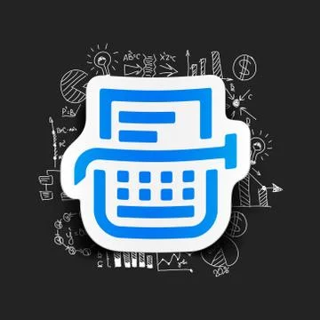 Drawing business formulas: typewriter Stock Illustration