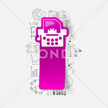 Drawing business formulas: typewriter Stock Illustration