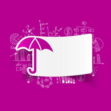 Drawing business formulas. umbrella Illustrazione stock